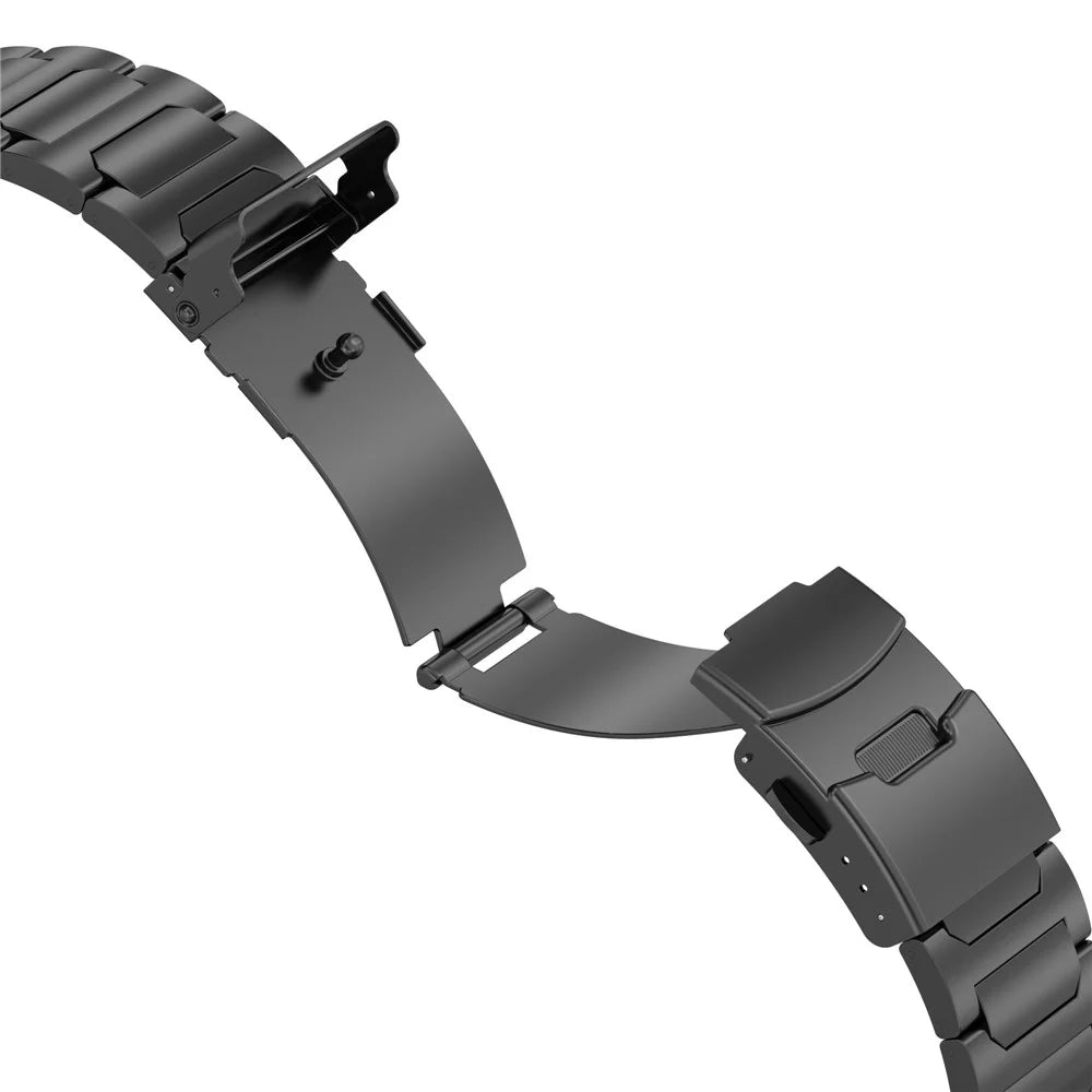 For Apple Watch Ultra 3 2 1 49mm / Series 11 10 46mm / 9 8 7 45mm / SE3 SE2 SE 6 5 4 44mm / 3 2 1 42mm 3 Titanium Metal Watch Band - Black - 5