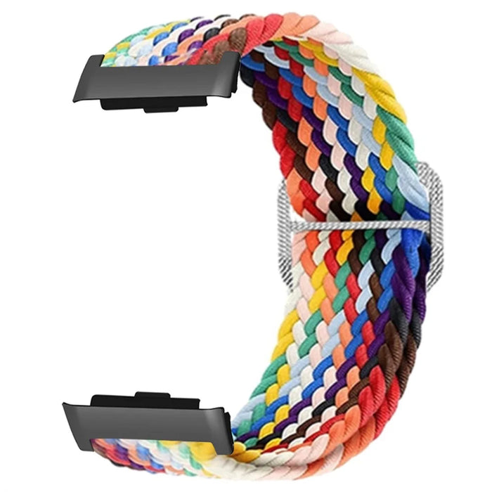 For Huawei Watch D Elastic Braided Nylon Watch Strap Adjustable Wrist Band - Rainbow - 2