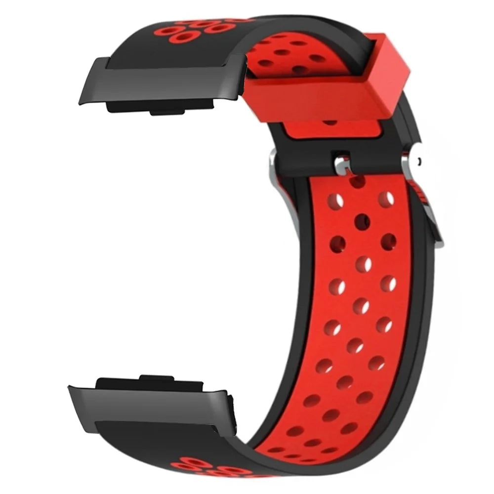 For Huawei Watch D Adjustable Silicone+Metal Watch Strap Breathable Band - Red - 1