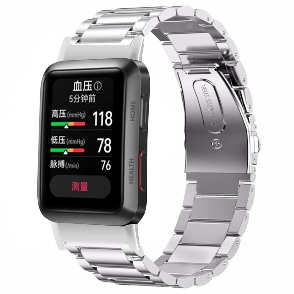 For Huawei Watch D Stainless Steel Watch Strap Buckle Design Wrist Band - Silver - 3