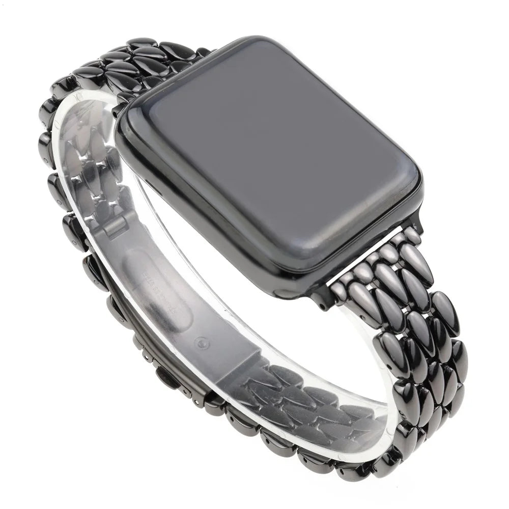 For Apple Watch Ultra 3 2 1 49mm / Series 11 10 46mm / 9 8 7 45mm / SE3 SE2 SE 6 5 4 44mm / 3 2 1 42mm Zinc Alloy Band - Black - 2