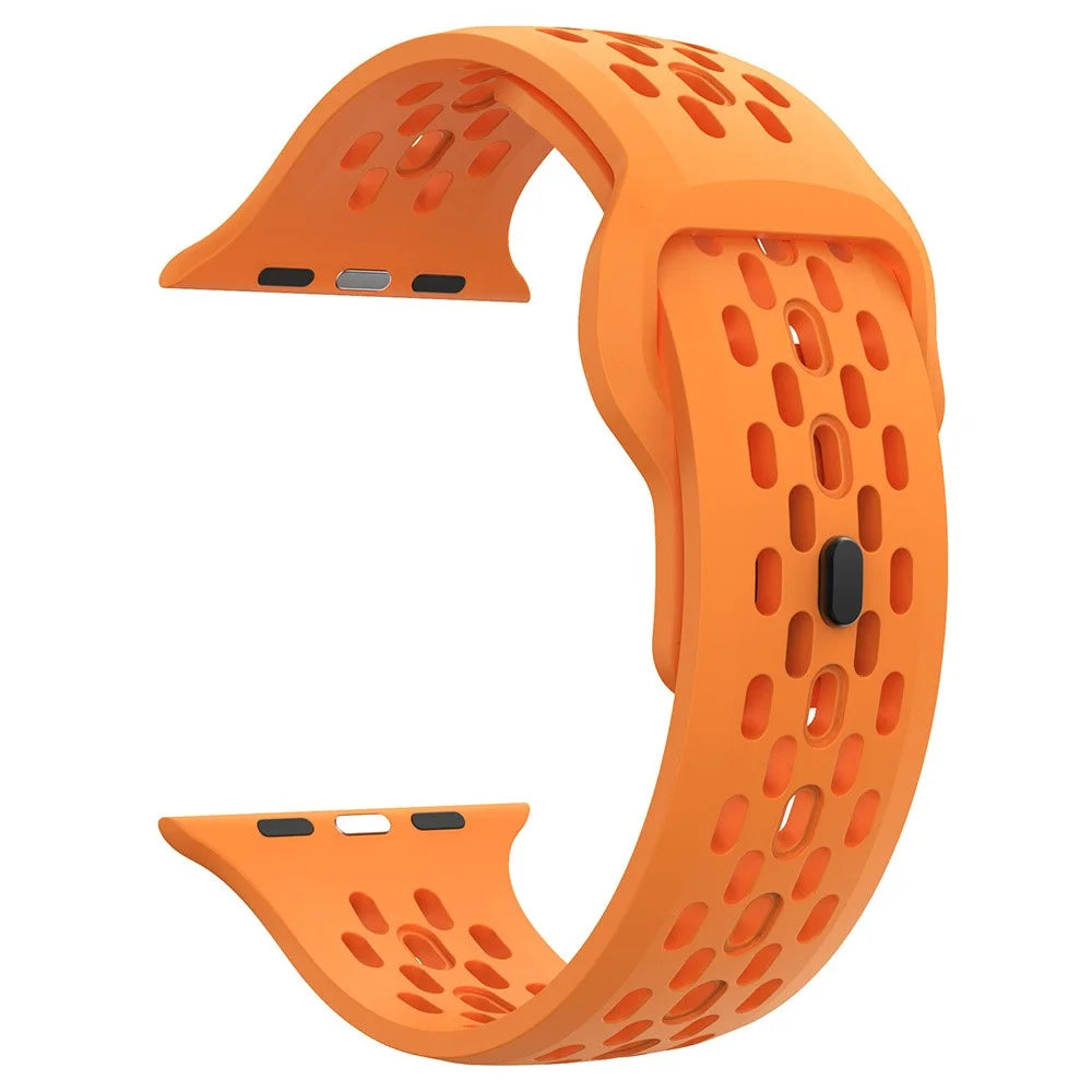 Replacement Strap for Apple Watch Series 11 10 42mm / 9 8 7 41mm / SE3 SE2 SE 6 5 4 40mm / 3 2 1 38mm Mesh Hole Watch Band - Orange - 2
