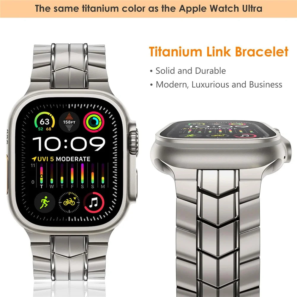 For Apple Watch Series 11 10 42mm / 9 8 7 41mm / SE3 SE2 SE 6 5 4 40mm / 3 2 1 38mm Watch Band Titanium Alloy Strap - 3