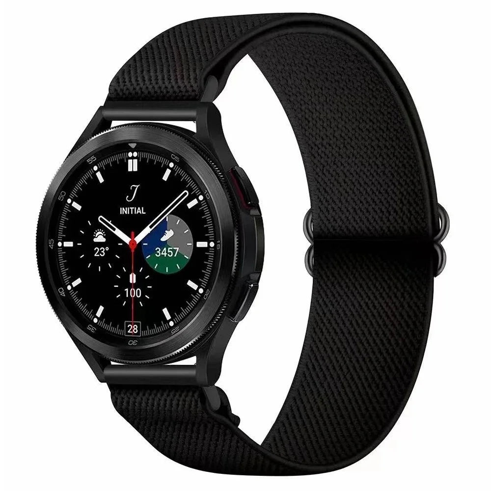For Samsung Galaxy Watch3 45mm / Huawei Watch GT 4 46mm Nylon Watch Band 22mm Replacement Strap - Black - 3