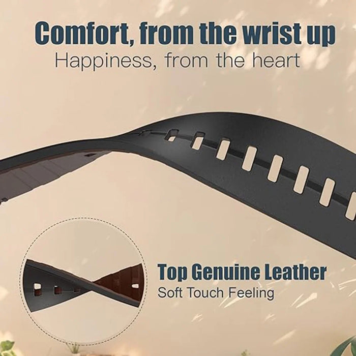 For Garmin Fenix 5X 6X 7X Pro 51mm Tactix Delta 26mm Genuine Leather Watch Strap Band Replacement - Black - 5