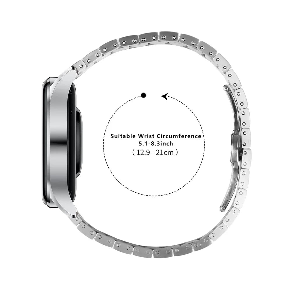 Metal Strap for Garmin Forerunner 255 Music Stainless Steel Watch Band with Butterfly Buckle - Silver - 7