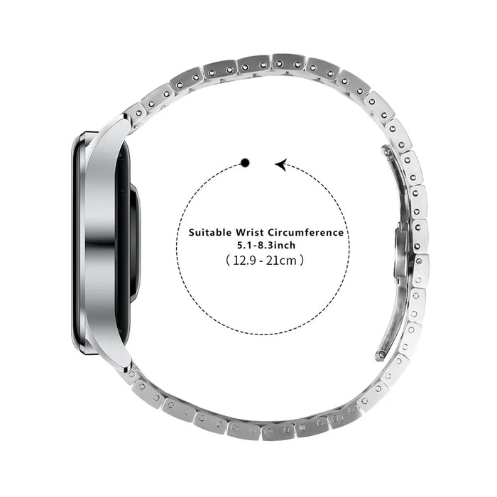 For Garmin Venu 2 Metal Strap Stainless Steel Watch Band with Butterfly Buckle - Silver - 7