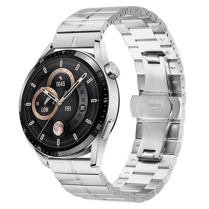 Smartwatch Band for Garmin Forerunner 265 Music Stainless Steel Strap Silver Bracelet - 2