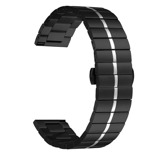 For Xiaomi Mi Watch Color Sports Butterfly Buckle Stainless Steel Watch Strap Band - Black+Silver - 1