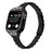 For Apple Watch Series 7 / 8 / 9 41mm Replacement 7 Beads Stainless Steel Strap with Watch Case - Black - 1