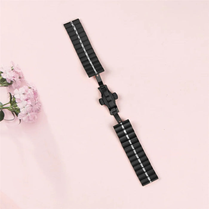 For Honor Watch Dream Stainless Steel Band Replacement Watch Strap with Buckle - Black+Silver - 4