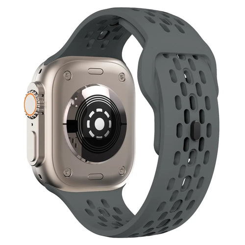 KALEBOL For Apple Watch Ultra 3 2 1 49mm / Series 11 10 46mm / 9 8 7 45mm / SE3 SE2 SE 6 5 4 44mm / 3 2 1 42mm Fluorubber Watch Band - Dark Grey - 1