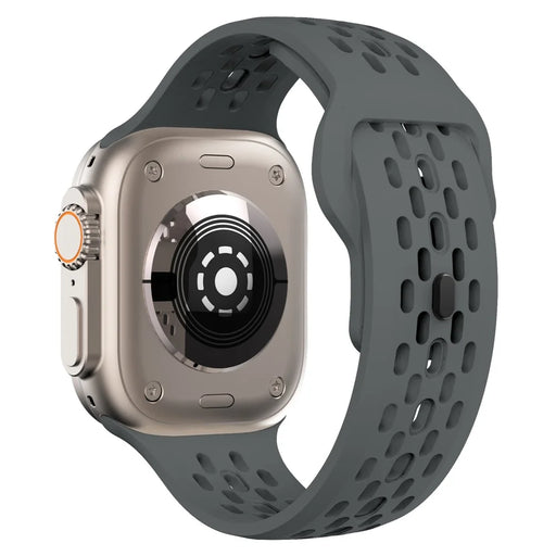 KALEBOL For Apple Watch Ultra 3 2 1 49mm / Series 11 10 46mm / 9 8 7 45mm / SE3 SE2 SE 6 5 4 44mm / 3 2 1 42mm Fluorubber Watch Band - Dark Grey - 1