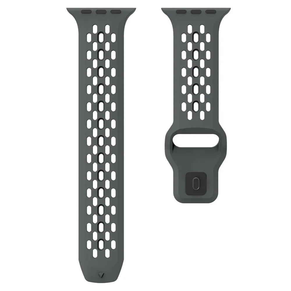 KALEBOL For Apple Watch Ultra 3 2 1 49mm / Series 11 10 46mm / 9 8 7 45mm / SE3 SE2 SE 6 5 4 44mm / 3 2 1 42mm Fluorubber Watch Band - Dark Grey - 3