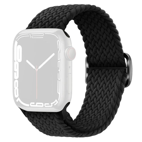 KALEBOL For Apple Watch Ultra 3 2 1 49mm / Series 11 10 46mm / 9 8 7 45mm / SE3 SE2 SE 6 5 4 44mm / 3 2 1 42mm Nylon Braided Watch Strap - Black - 1