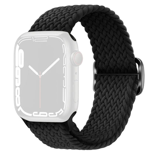 KALEBOL For Apple Watch Ultra 3 2 1 49mm / Series 11 10 46mm / 9 8 7 45mm / SE3 SE2 SE 6 5 4 44mm / 3 2 1 42mm Nylon Braided Watch Strap - Black - 1