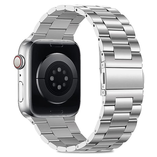 KALEBOL For Apple Watch Ultra 3 2 1 49mm / Series 11 10 46mm / 9 8 7 45mm / SE3 SE2 SE 6 5 4 44mm / 3 2 1 42mm Stainless Steel Strap - Silver - 1