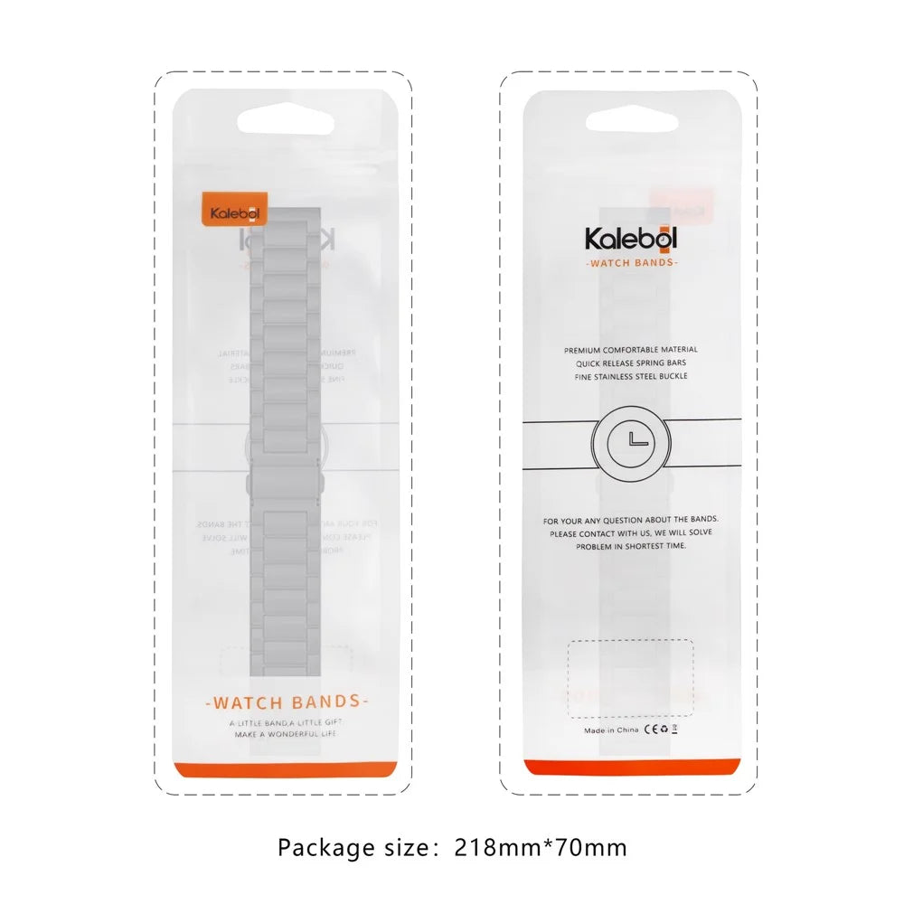KALEBOL For Apple Watch Ultra 3 2 1 49mm / Series 11 10 46mm / 9 8 7 45mm / SE3 SE2 SE 6 5 4 44mm / 3 2 1 42mm Stainless Steel Strap - Silver - 6