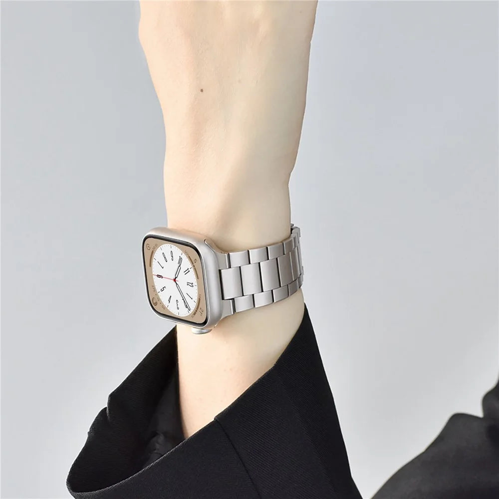KALEBOL Watch Band For Apple Watch Series 11 10 42mm / 9 8 7 41mm / SE3 SE2 SE 6 5 4 40mm / 3 2 1 38mm Stainless Steel Strap - Silver - 3