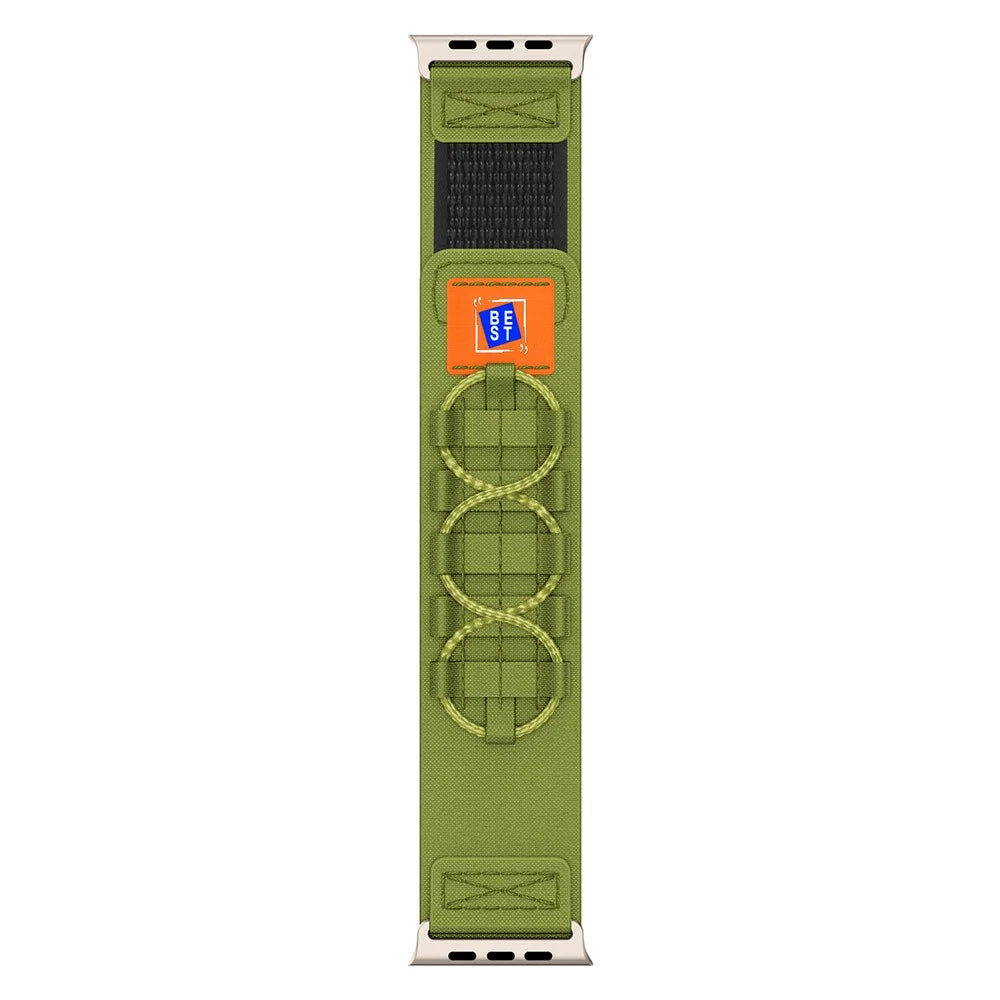 KALEBOL KLB-MSTNL-001 For Apple Watch Ultra 3 2 1 49mm / Series 11 10 46mm / 9 8 7 45mm / SE3 SE2 SE 6 5 4 44mm / 3 2 1 42mm Nylon Watch Strap - Green - 3