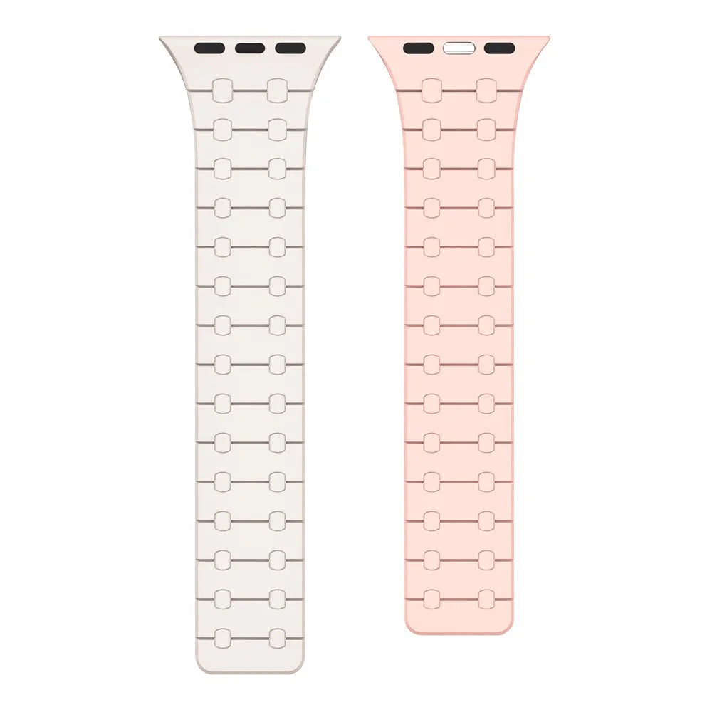KALEBOL KLB-CXGJ-002 For Apple Watch Ultra 3 2 1 49mm / Series 11 10 46mm / 9 8 7 45mm / SE3 SE2 SE 6 5 4 44mm / 3 2 1 42mm Silicone Band - Starlight+Pink - 2