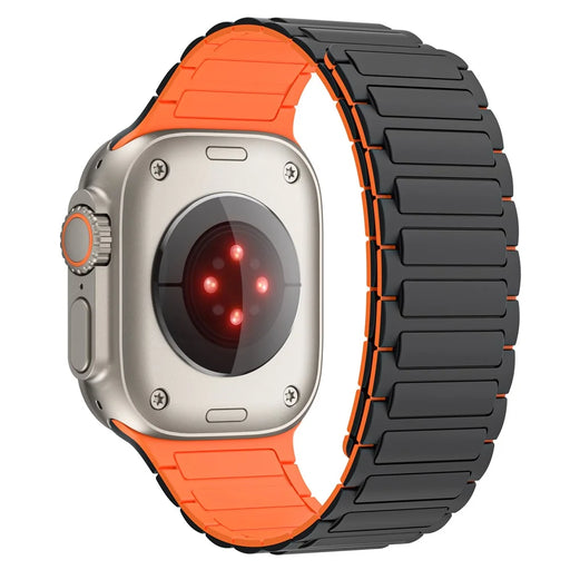 KALEBOL KLB-CXGJ-001 For Apple Watch Ultra 3 2 1 49mm / Series 11 10 46mm / 9 8 7 45mm / SE3 SE2 SE 6 5 4 44mm / 3 2 1 42mm Strap - Blakc / Orange - 1