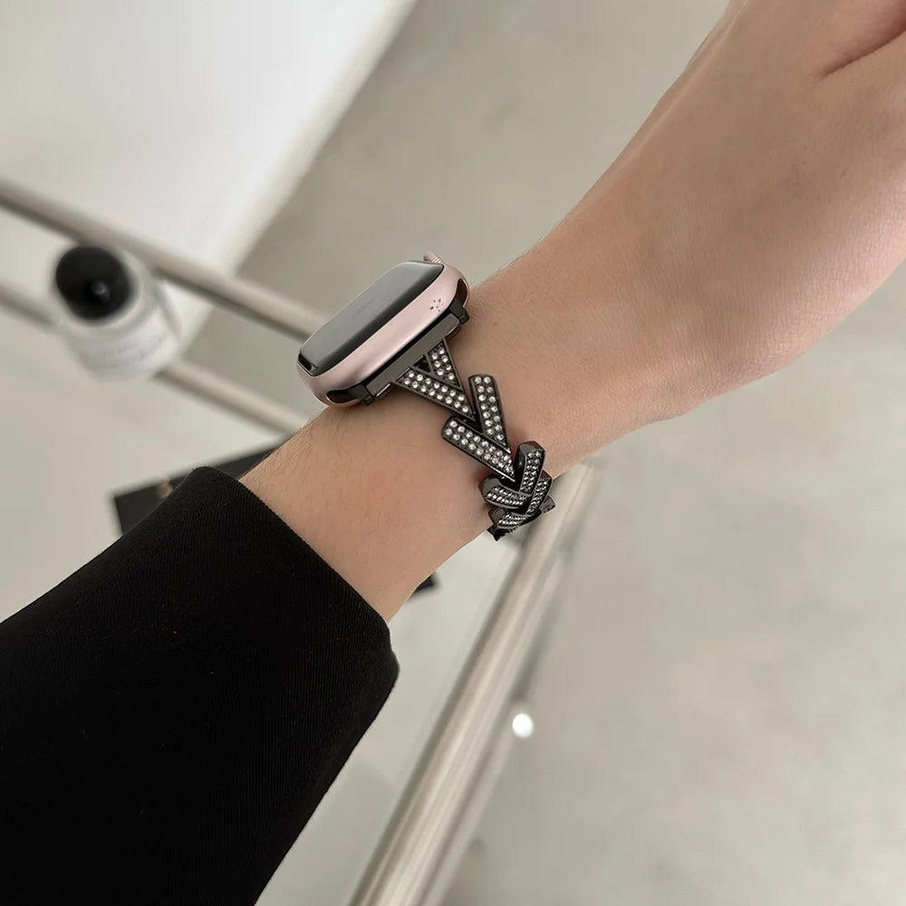 Strap For Apple Watch Series 11 10 42mm / 9 8 7 41mm / SE3 SE2 SE 6 5 4 40mm / 3 2 1 38mm Zinc Alloy Watch Band - Black - 3