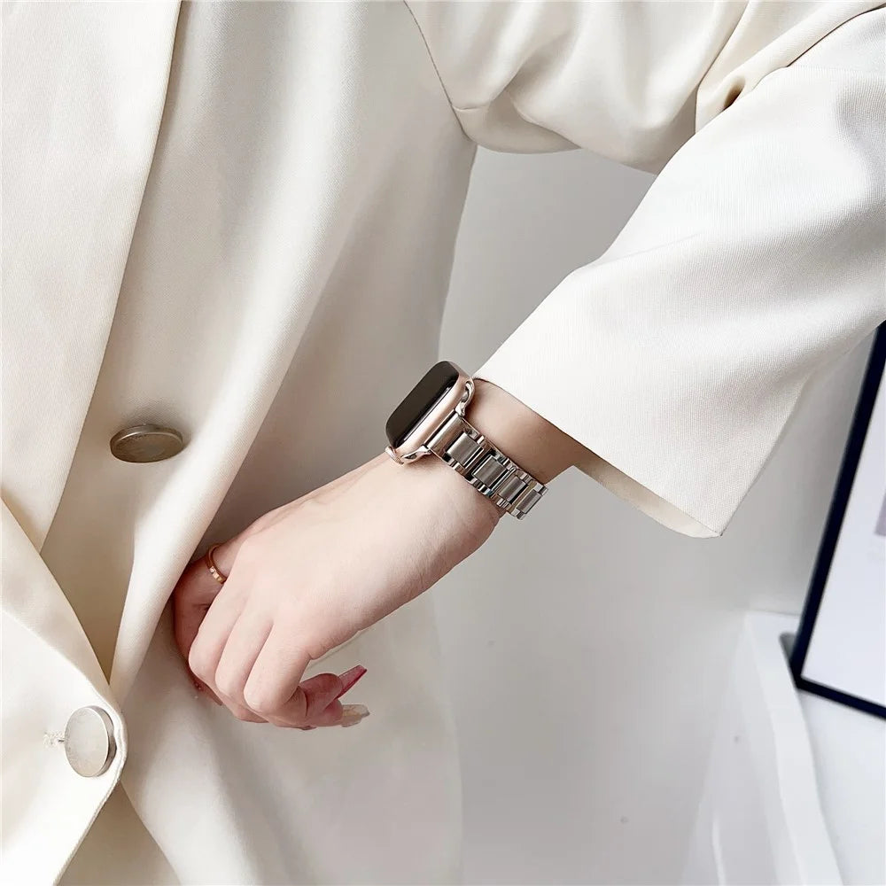 For Apple Watch Ultra 3 2 1 49mm / Series 11 10 46mm / 9 8 7 45mm / SE3 SE2 SE 6 5 4 44mm / 3 2 1 42mm Watch Strap 14mm Stainless Steel Band - Silver - 4