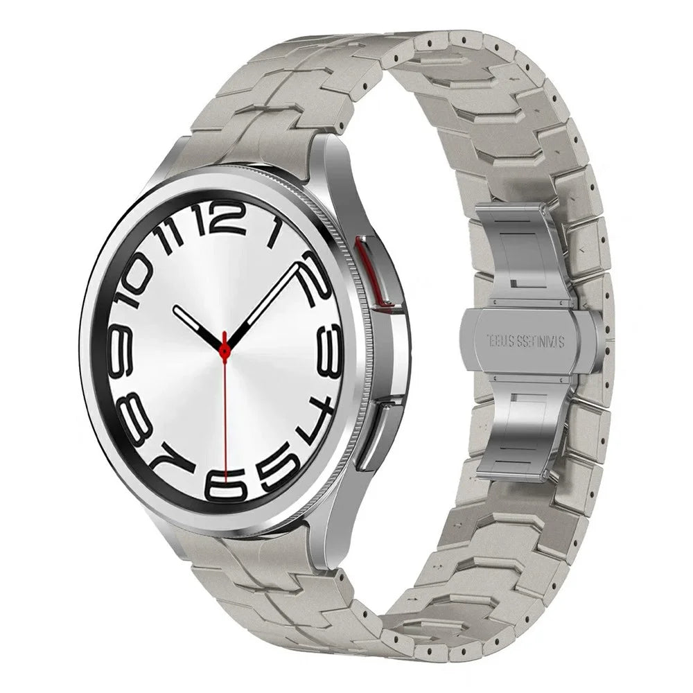 For Samsung Galaxy Watch6  /  Watch 5  /  Watch FE 40mm / Watch4 Watch Strap Stainless Steel Watchband with Butterfly Buckle - Titanium - 5