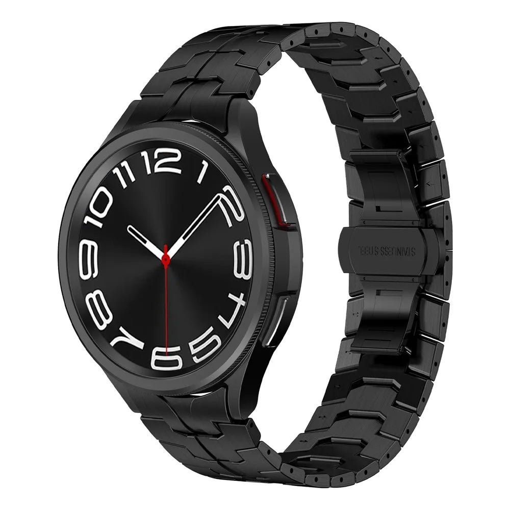 For Samsung Galaxy Watch FE 40mm / Watch6 / Watch6 Classic / Watch 5 Stainless Steel Watch Strap Butterfly Buckle Wrist Band - Black - 2