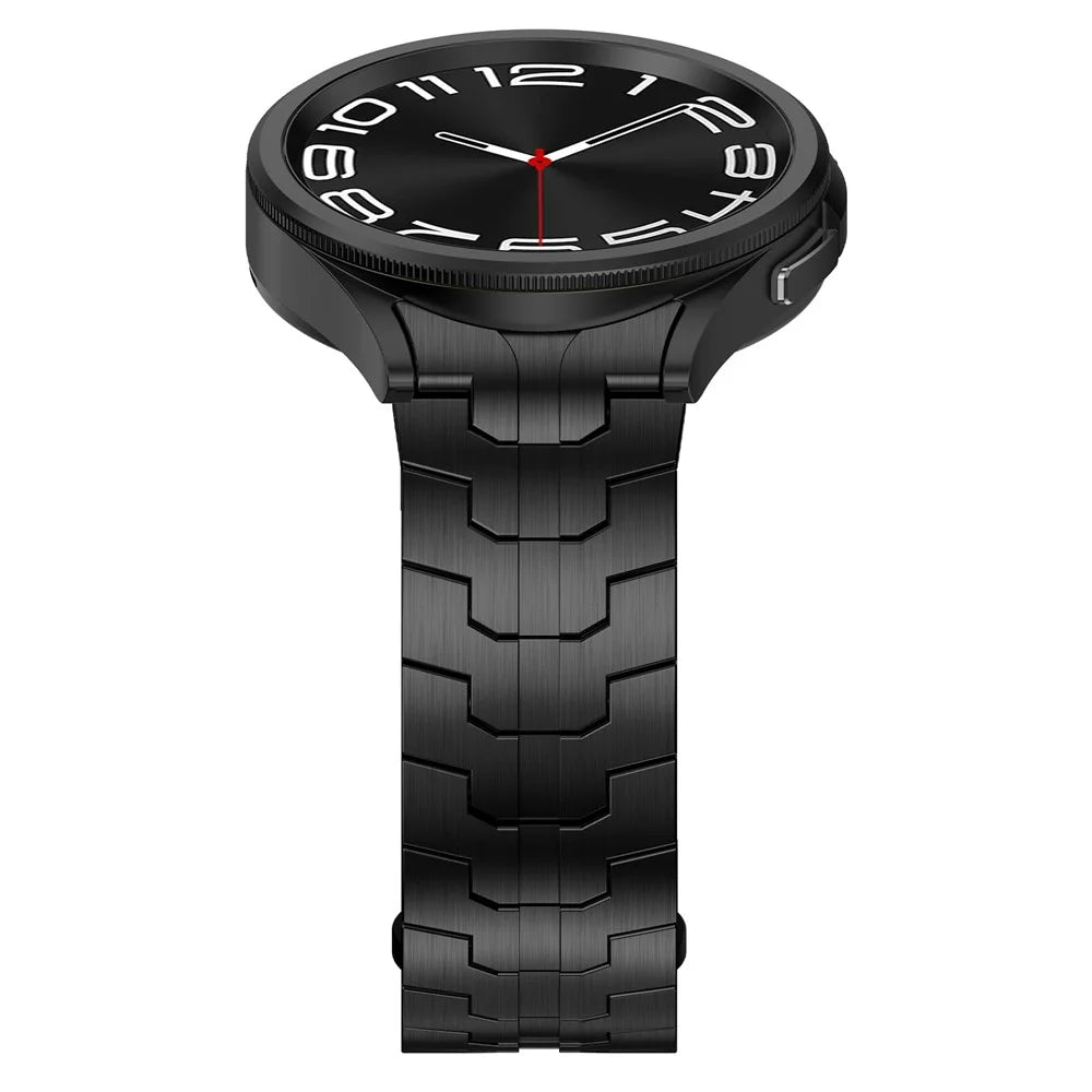 For Samsung Galaxy Watch FE 40mm / Watch6 / Watch6 Classic / Watch 5 Stainless Steel Watch Strap Butterfly Buckle Wrist Band - Black - 5