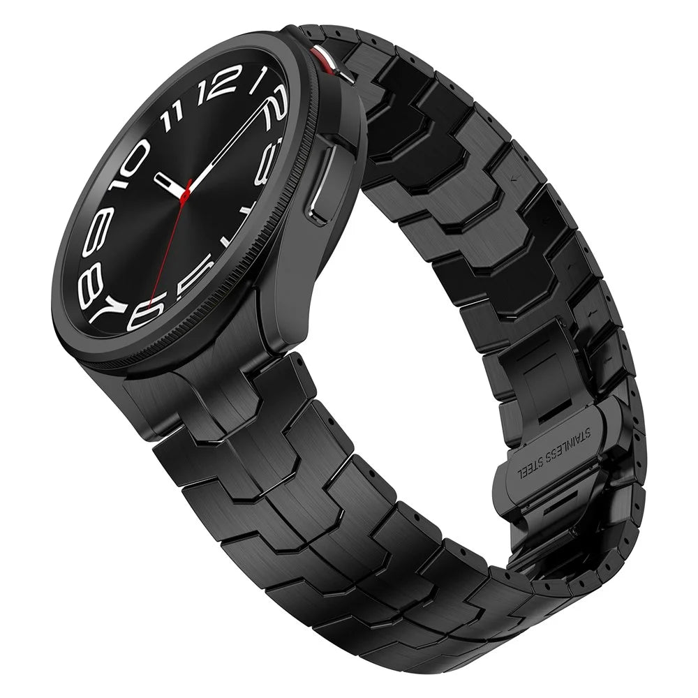 For Samsung Galaxy Watch FE 40mm / Watch6 / Watch6 Classic / Watch 5 Stainless Steel Watch Strap Butterfly Buckle Wrist Band - Black - 6