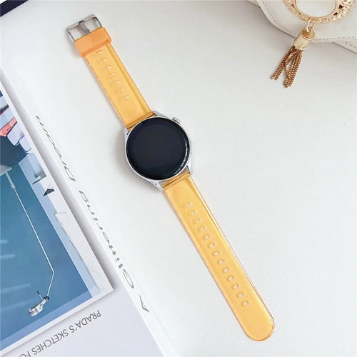 For Garmin vivoactive 5 / Venu 2 Plus 20mm Watch Band Transparent Soft TPU Wrist Strap - Transparent Light Orange - 1