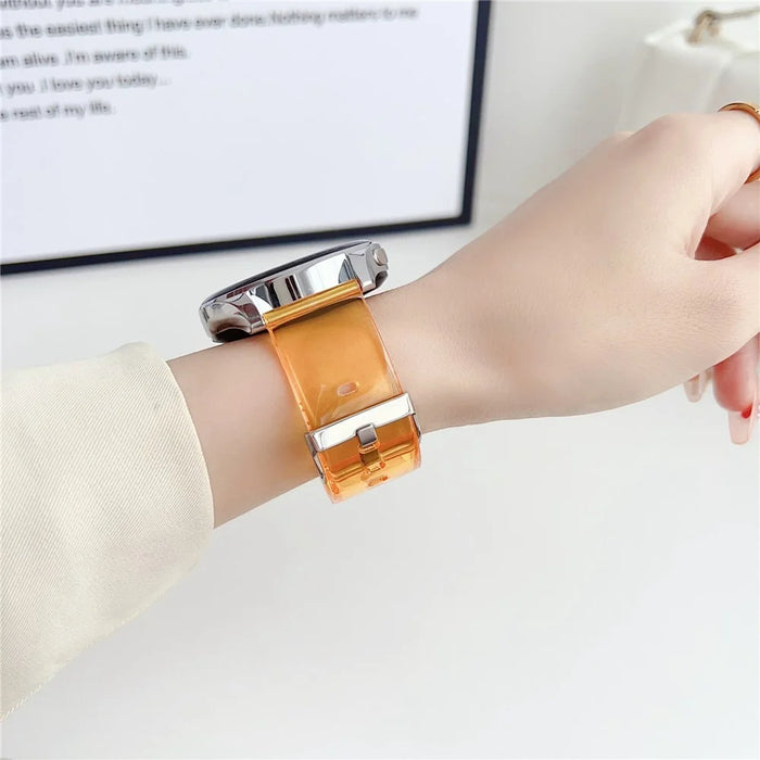 For Garmin vivoactive 5 / Venu 2 Plus 20mm Watch Band Transparent Soft TPU Wrist Strap - Transparent Light Orange - 2