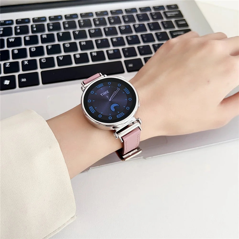 For Garmin Venu 3S / Forerunner 265S / Xiaomi Mi Watch 18mm Watch Band PU Leather Wrist Strap - Pink - 2