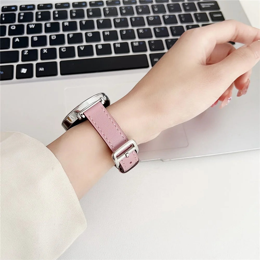 For Garmin Venu 3S / Forerunner 265S / Xiaomi Mi Watch 18mm Watch Band PU Leather Wrist Strap - Pink - 3