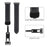 For Samsung Galaxy Fit3 Watch Strap Litchi Texture Genuine Cow Leather Magnetic Band - Black - 4