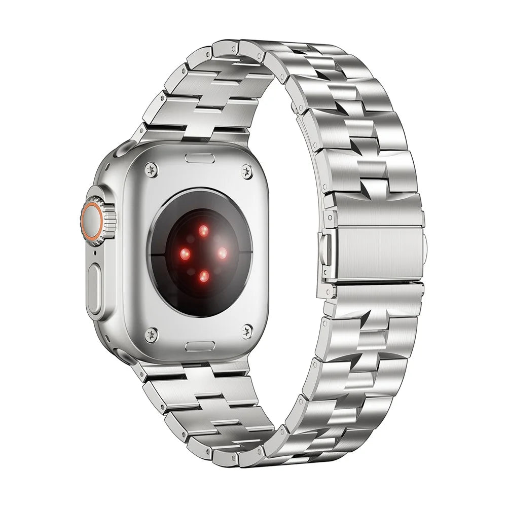 For Apple Watch Ultra 3 2 1 49mm / Series 11 10 46mm / 9 8 7 45mm / SE3 SE2 SE 6 5 4 44mm / 3 2 1 42mm Metal Wrist Band - Silver - 1