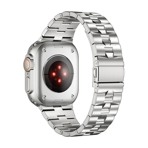 For Apple Watch Ultra 3 2 1 49mm / Series 11 10 46mm / 9 8 7 45mm / SE3 SE2 SE 6 5 4 44mm / 3 2 1 42mm Metal Wrist Band - Silver - 1