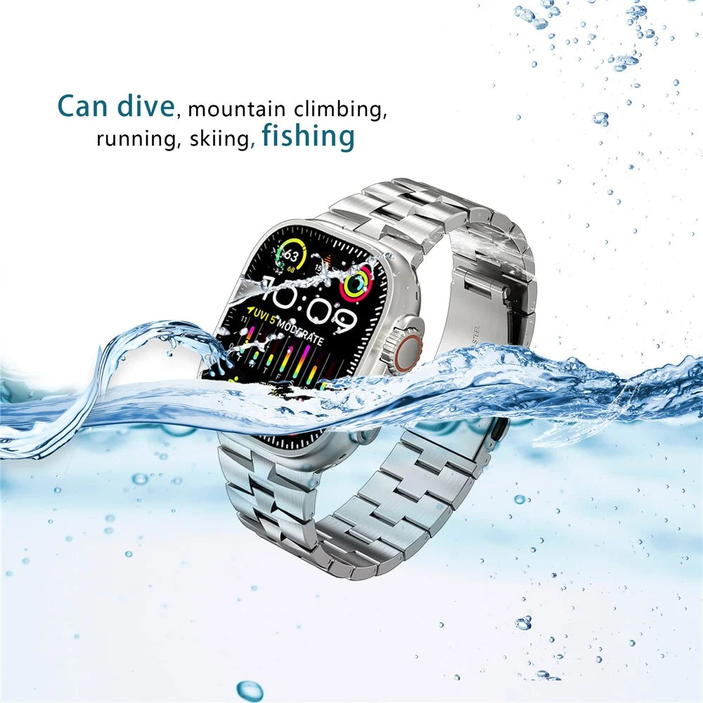 For Apple Watch Ultra 3 2 1 49mm / Series 11 10 46mm / 9 8 7 45mm / SE3 SE2 SE 6 5 4 44mm / 3 2 1 42mm Metal Wrist Band - Silver - 4