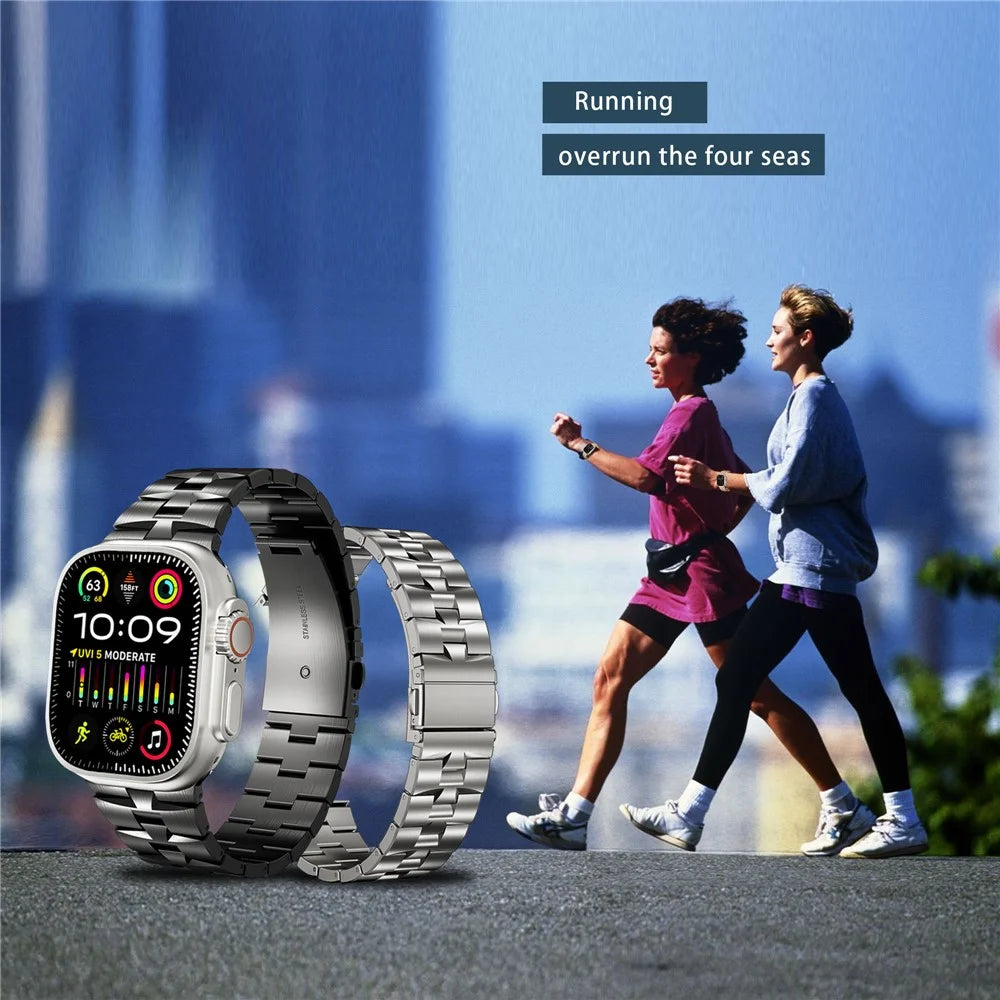 For Apple Watch Ultra 3 2 1 49mm / Series 11 10 46mm / 9 8 7 45mm / SE3 SE2 SE 6 5 4 44mm / 3 2 1 42mm Metal Wrist Band - Silver - 6