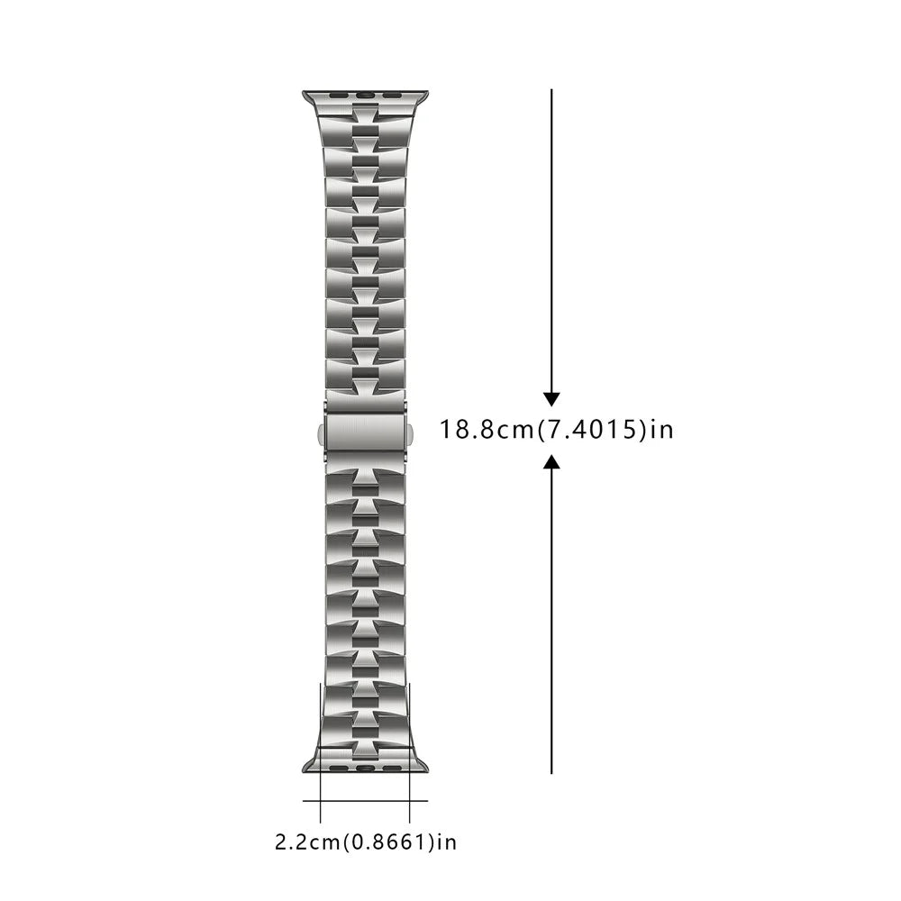 For Apple Watch Ultra 3 2 1 49mm / Series 11 10 46mm / 9 8 7 45mm / SE3 SE2 SE 6 5 4 44mm / 3 2 1 42mm Metal Wrist Band - Silver - 7