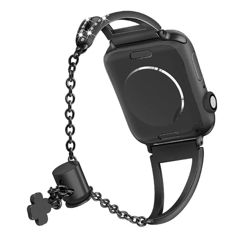 For Apple Watch Ultra 3 2 1 49mm / Series 11 10 46mm / 9 8 7 45mm / SE3 SE2 SE 6 5 4 44mm / 3 2 1 42mm Hollow Triangle Slider Bracelet - Black - 1