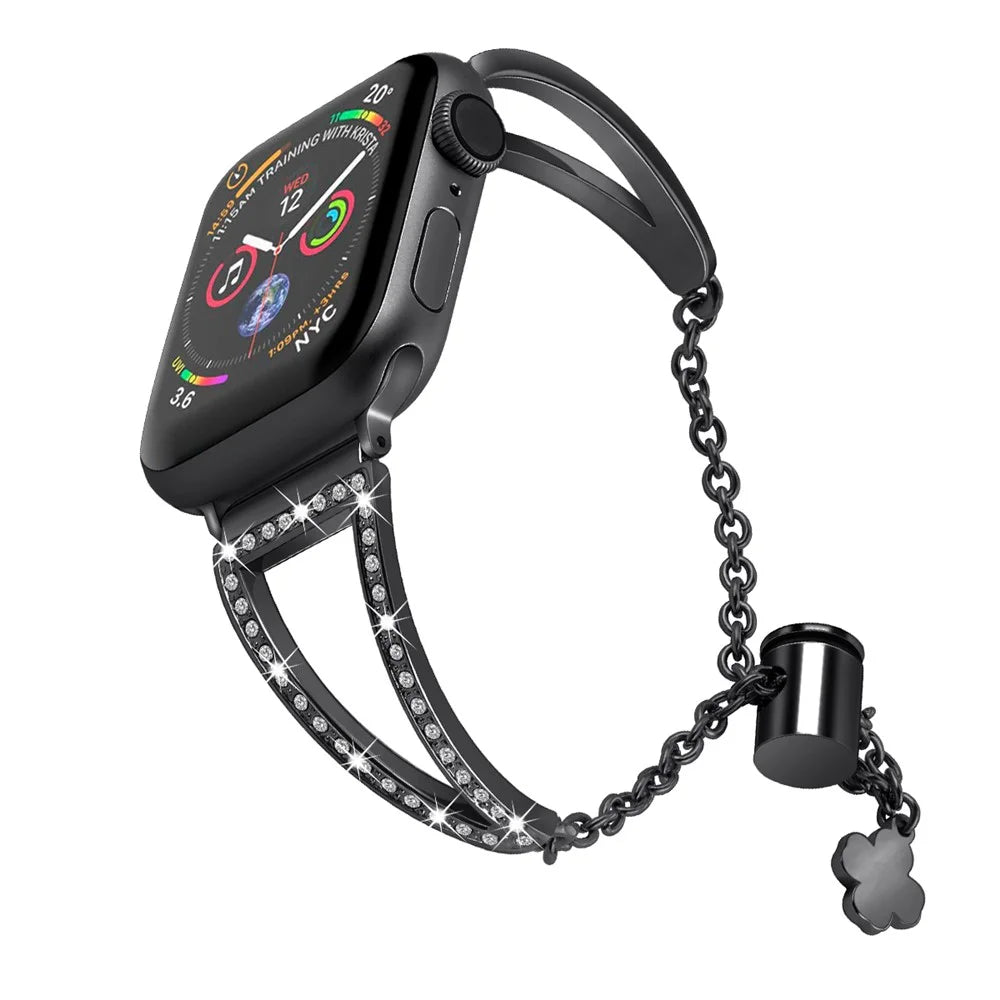 For Apple Watch Ultra 3 2 1 49mm / Series 11 10 46mm / 9 8 7 45mm / SE3 SE2 SE 6 5 4 44mm / 3 2 1 42mm Hollow Triangle Slider Bracelet - Black - 2