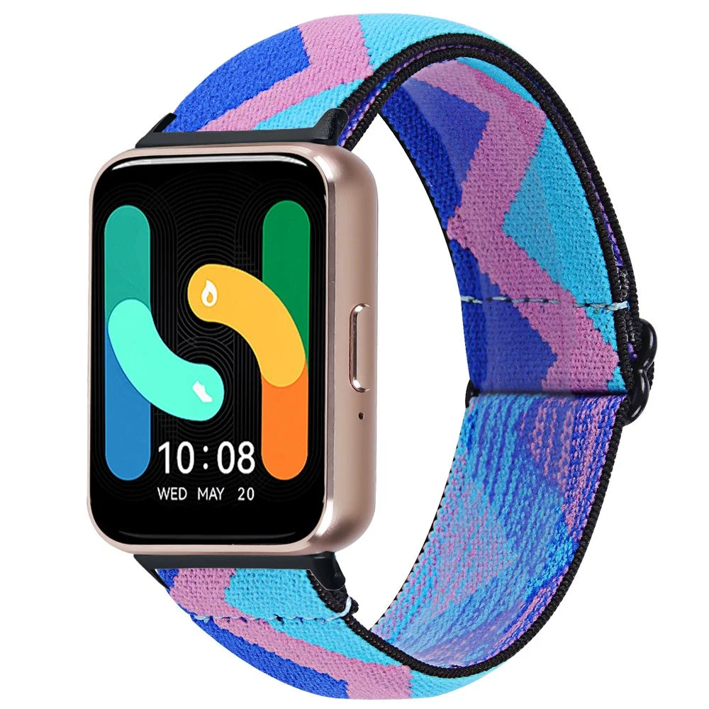 For Samsung Galaxy Fit3 SM-R390 Elastic Wrist Band Pattern Design Watch Strap (Black Buckle) - 1 - 2