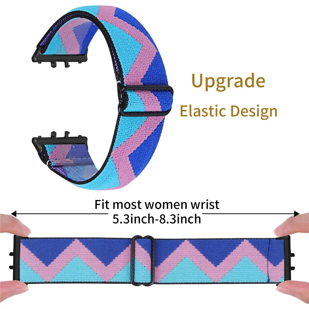 For Samsung Galaxy Fit3 SM-R390 Elastic Wrist Band Pattern Design Watch Strap (Black Buckle) - 1 - 3