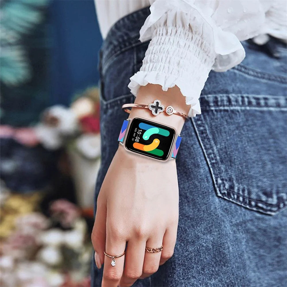 For Samsung Galaxy Fit3 SM-R390 Elastic Watch Strap Fashionable Pattern Wrist Band (Silver Buckle) - 1 - 5
