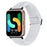 For Samsung Galaxy Fit3 SM-R390 Woven Watch Strap Elastic Wrist Band, Black Connector - White - 2