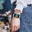 For Samsung Galaxy Fit3 SM-R390 Woven Watch Strap Elastic Wrist Band, Black Connector - White - 5