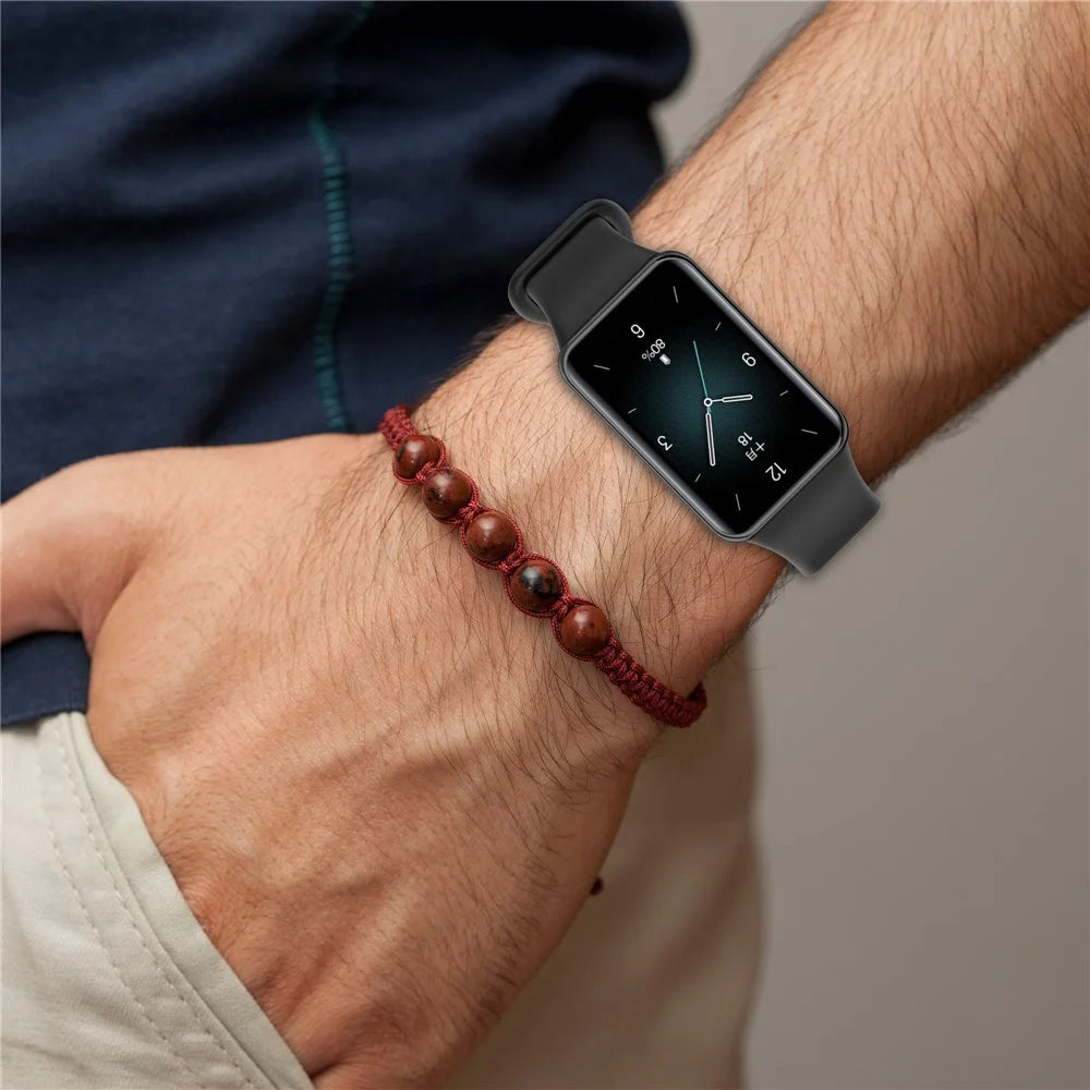 For Honor Band 9 Watch Band Soft TPU Adjustable Wrist Strap - Black - 5